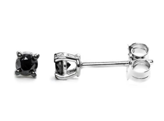 Boucles d'oreilles Promesse Homme in Or blanc Diamante Black 0.02 Ct OUYN002 - OUYN002